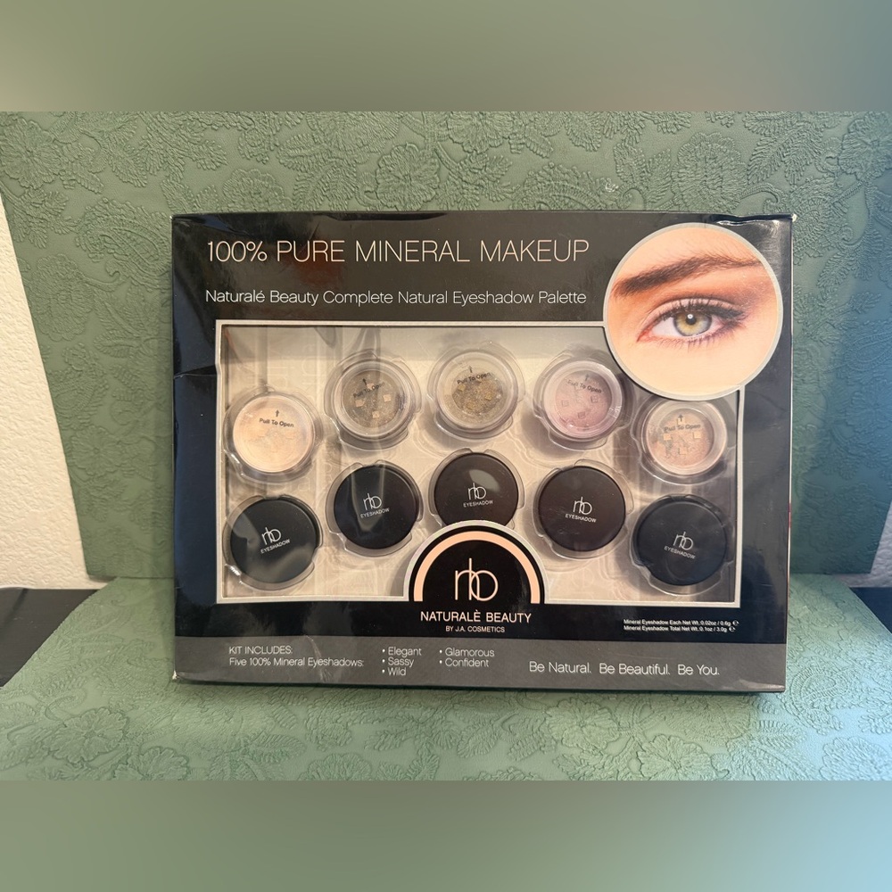 NATURALE BEAUTY 5 PIECE 100% PURE LOOSE MINERAL EYESHADOW SET~BASIC BROWNS~NIB